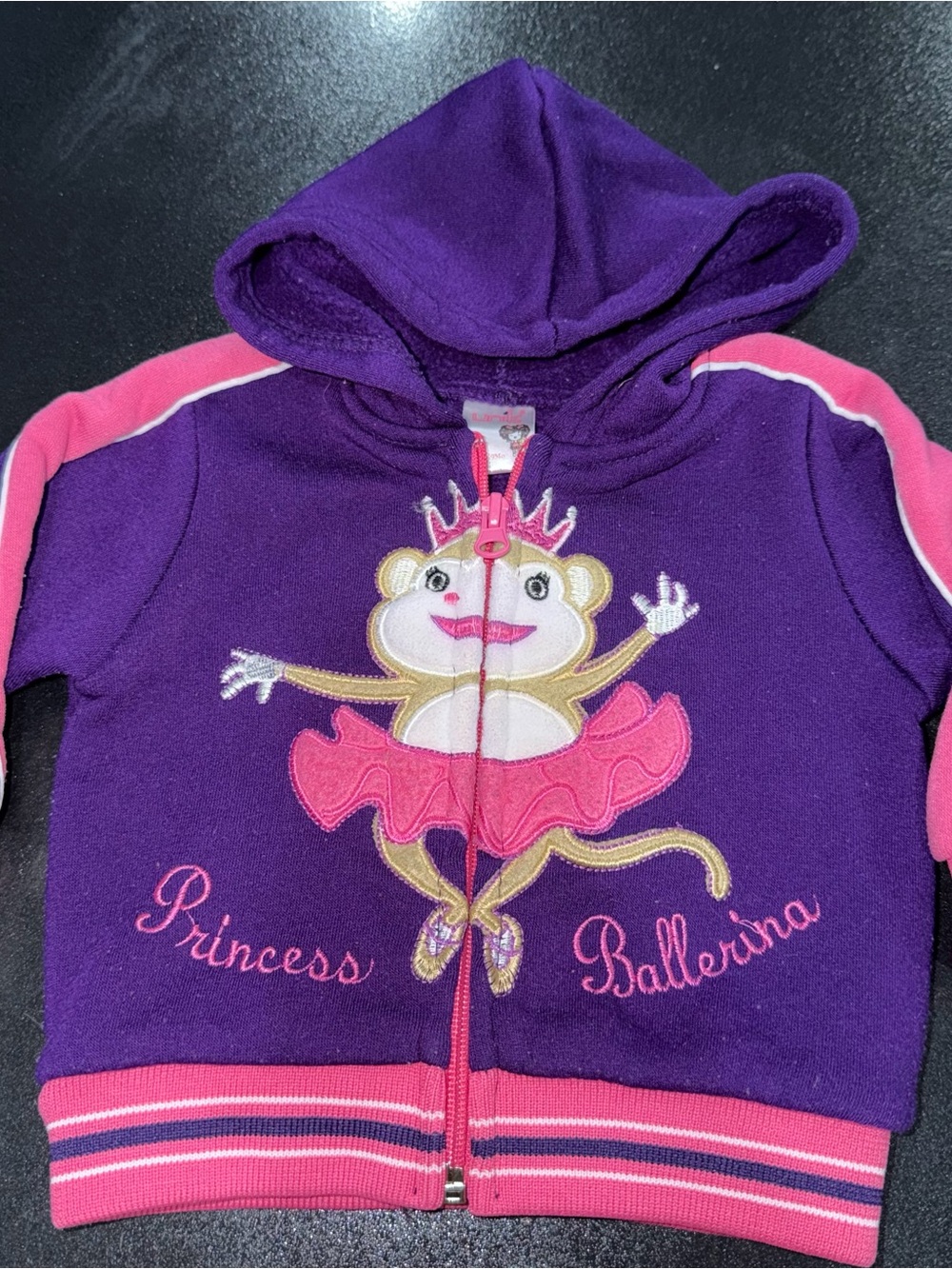 Unik Purple Hoodie with Pink Trim and Crown Embroidery
